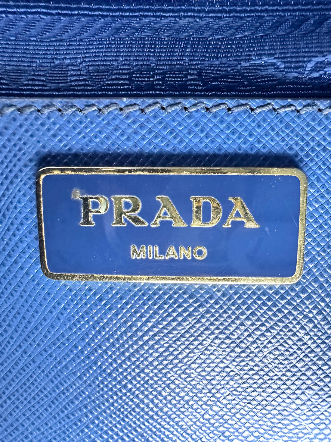 Prada Galleria Blue Saffiano Handle Bag PR218