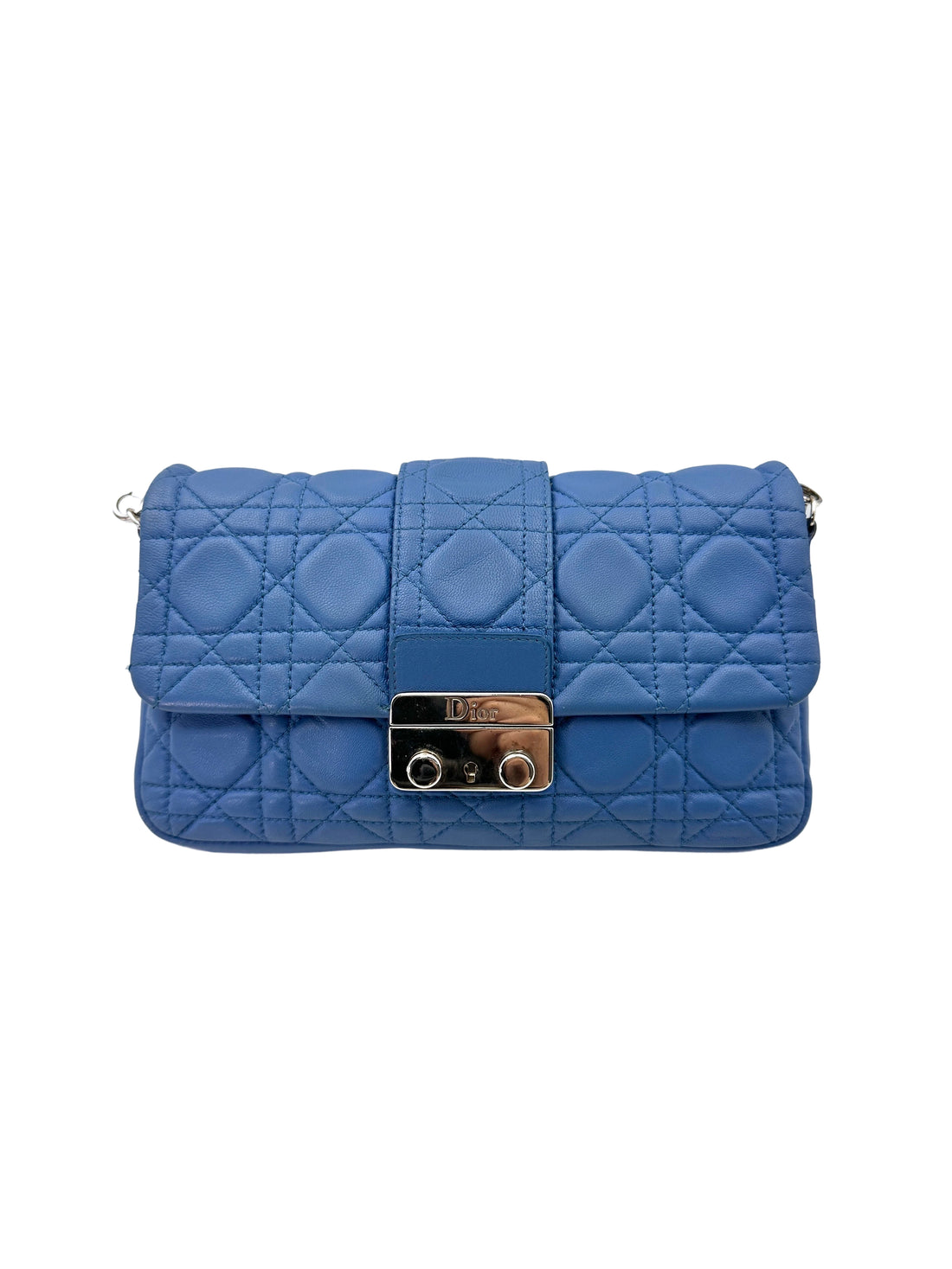 Christian Dior Miss Dior Blue Cannage Quilted Leather Shoulder Bag DR609