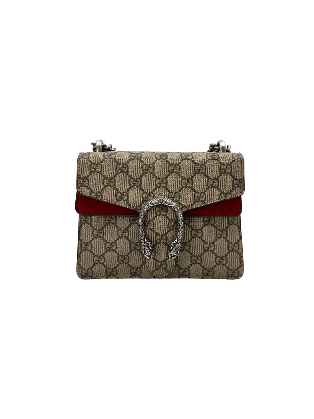 Gucci Dionysus GG Supreme Canvas Shoulder Bag With Red Trim GG801