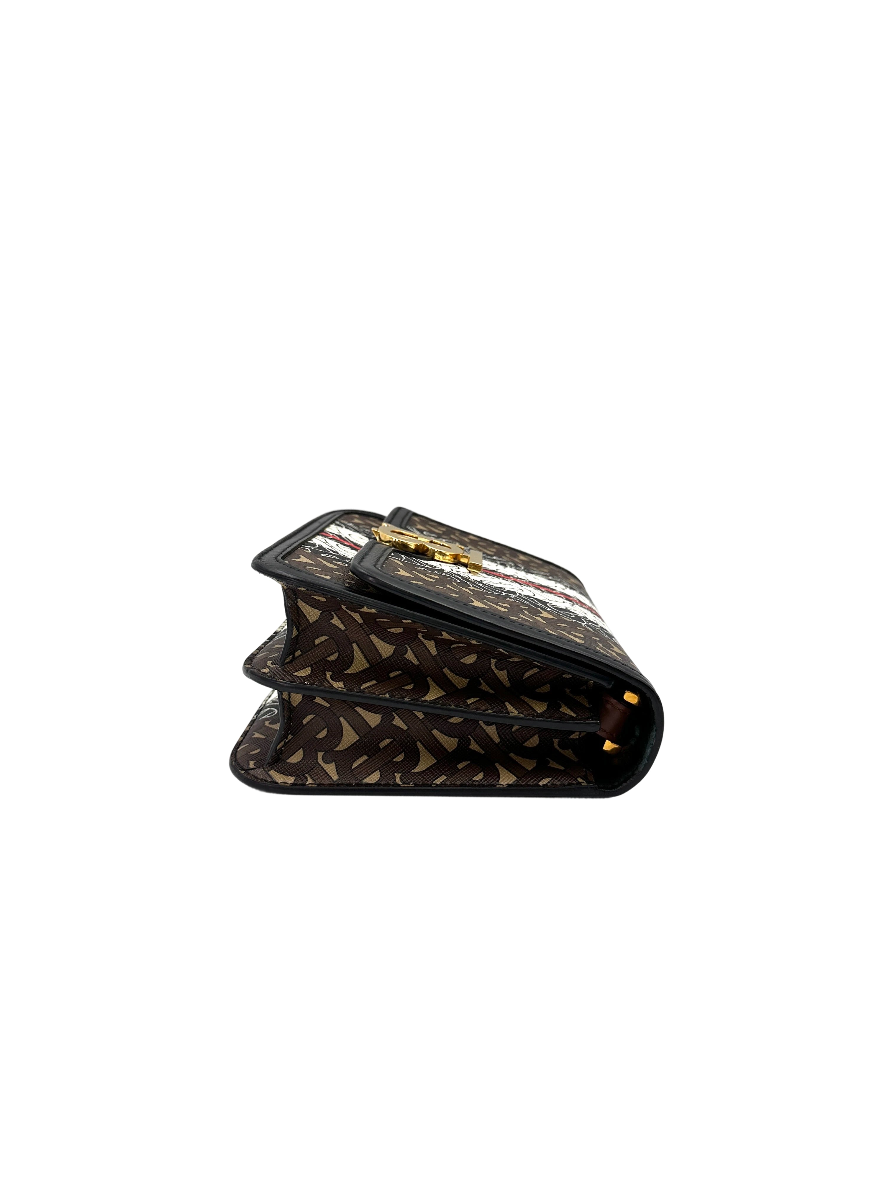 Burberry Bridle Brown Monogram Stripe E-canvas TB Bag BR45