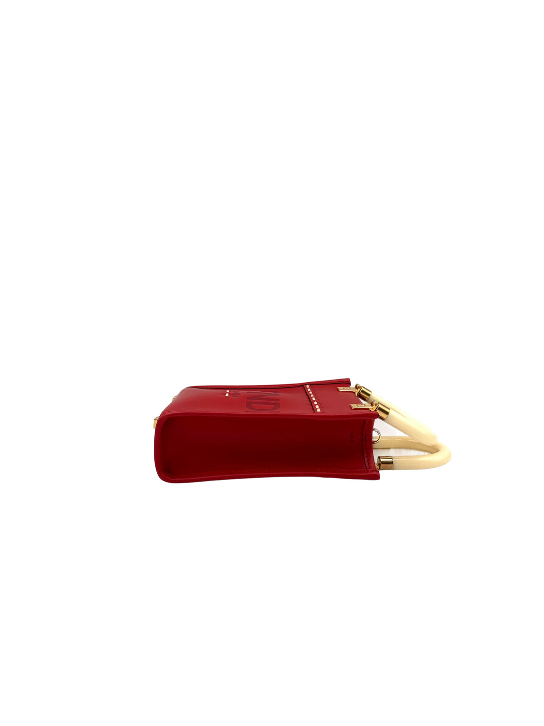 Fendi Red Leather Sunshine Shopper Tote Bag FF88