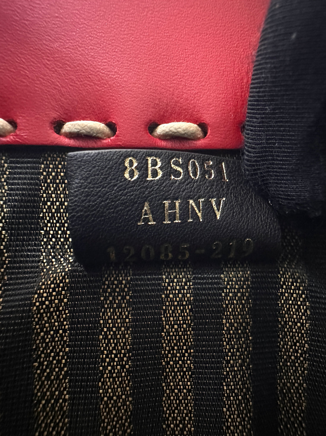 Fendi Red Leather Sunshine Shopper Tote Bag FF88