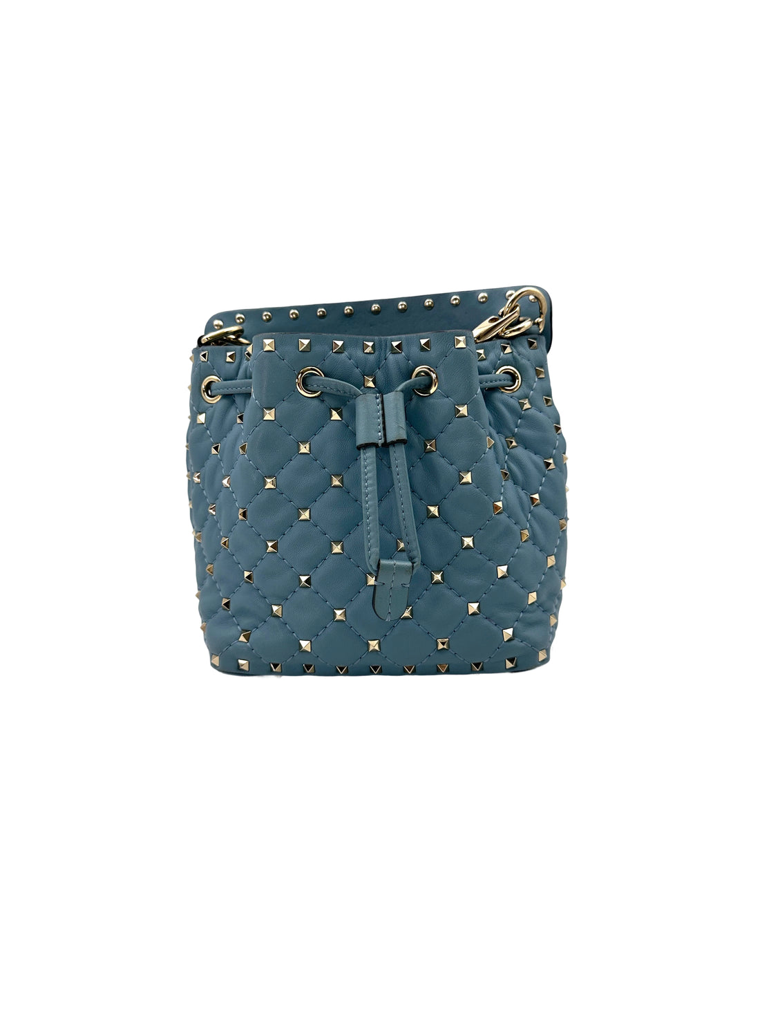 Valentino Garavani Rockstud Spike Blue Bucket Bag VT27