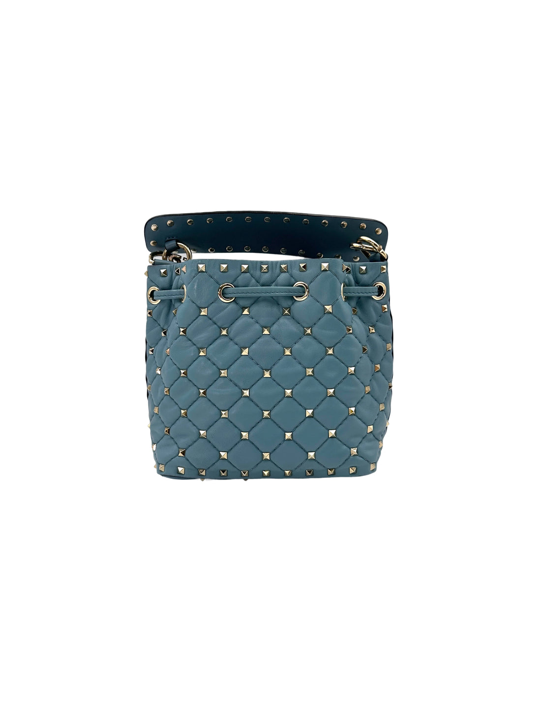 Valentino Garavani Rockstud Spike Blue Bucket Bag VT27