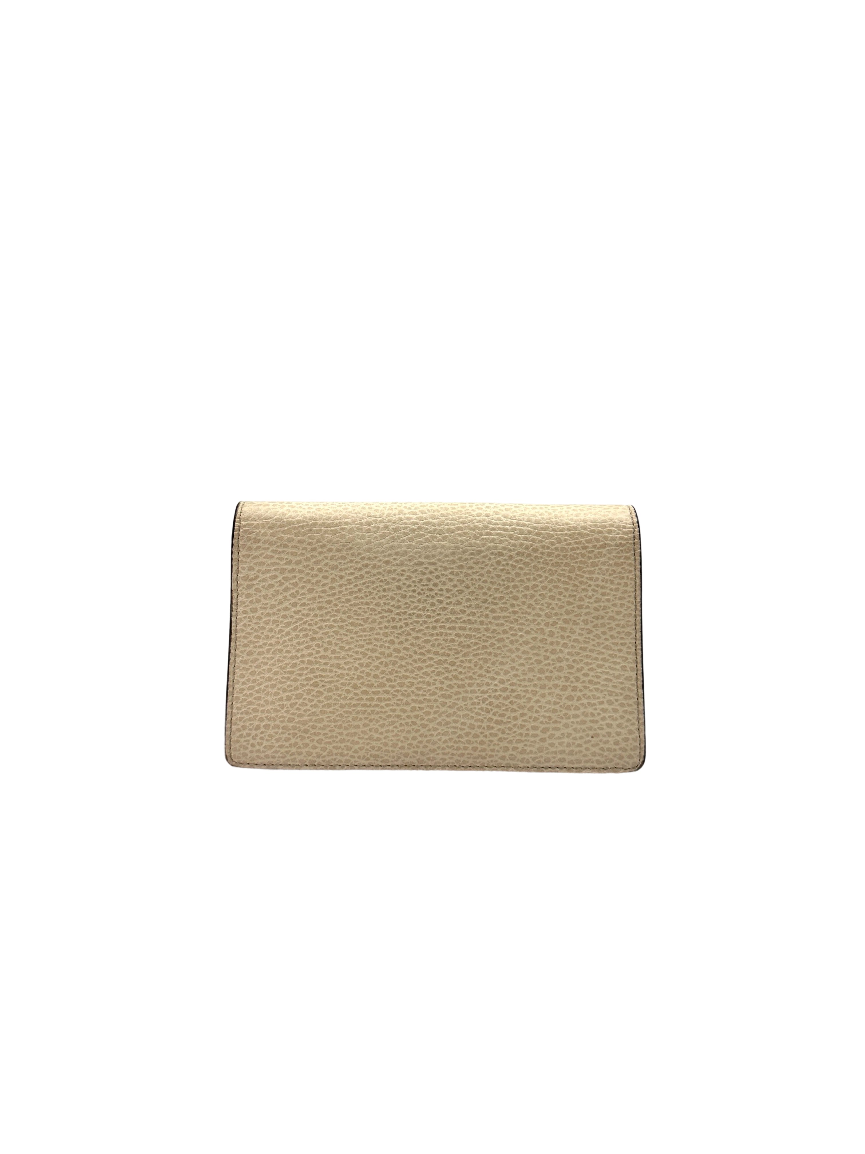 Gucci Dionysus White Textured Leather Mini Wallet On Chain GG806