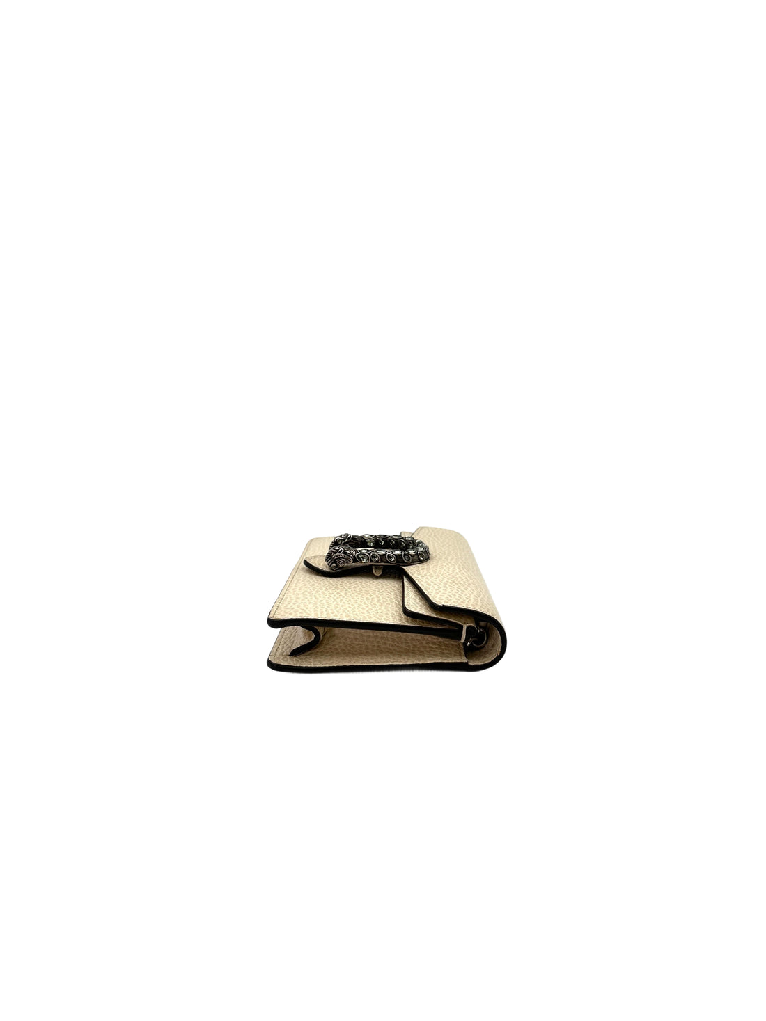 Gucci Dionysus White Textured Leather Mini Wallet On Chain GG806