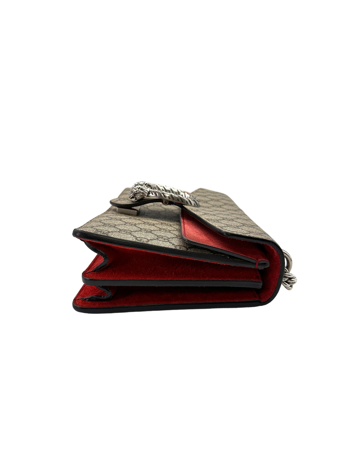 Gucci Dionysus GG Supreme Canvas Medium Size Shoulder Bag With Red Trim GG807
