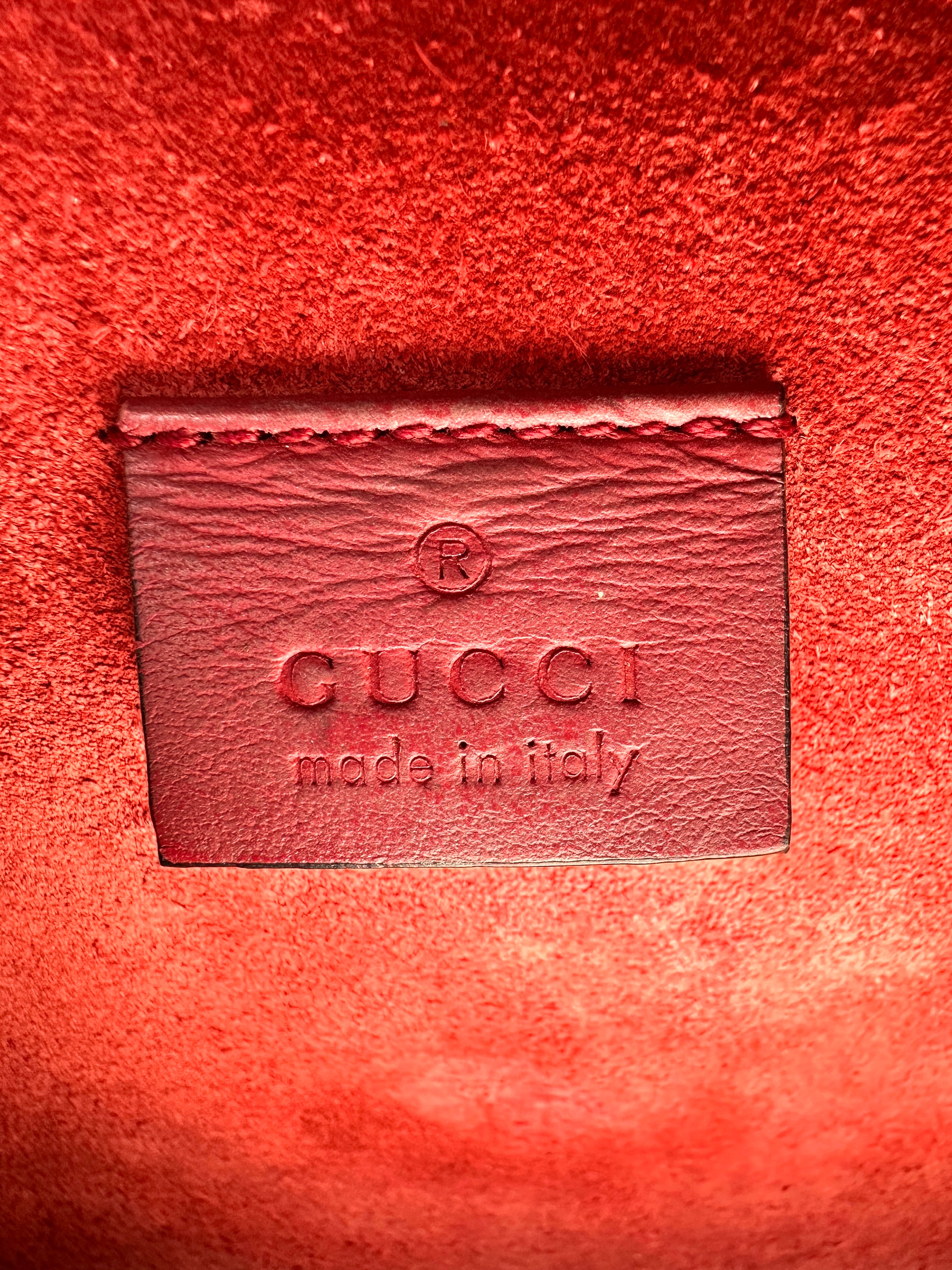 Gucci Dionysus GG Supreme Canvas Medium Size Shoulder Bag With Red Trim GG807