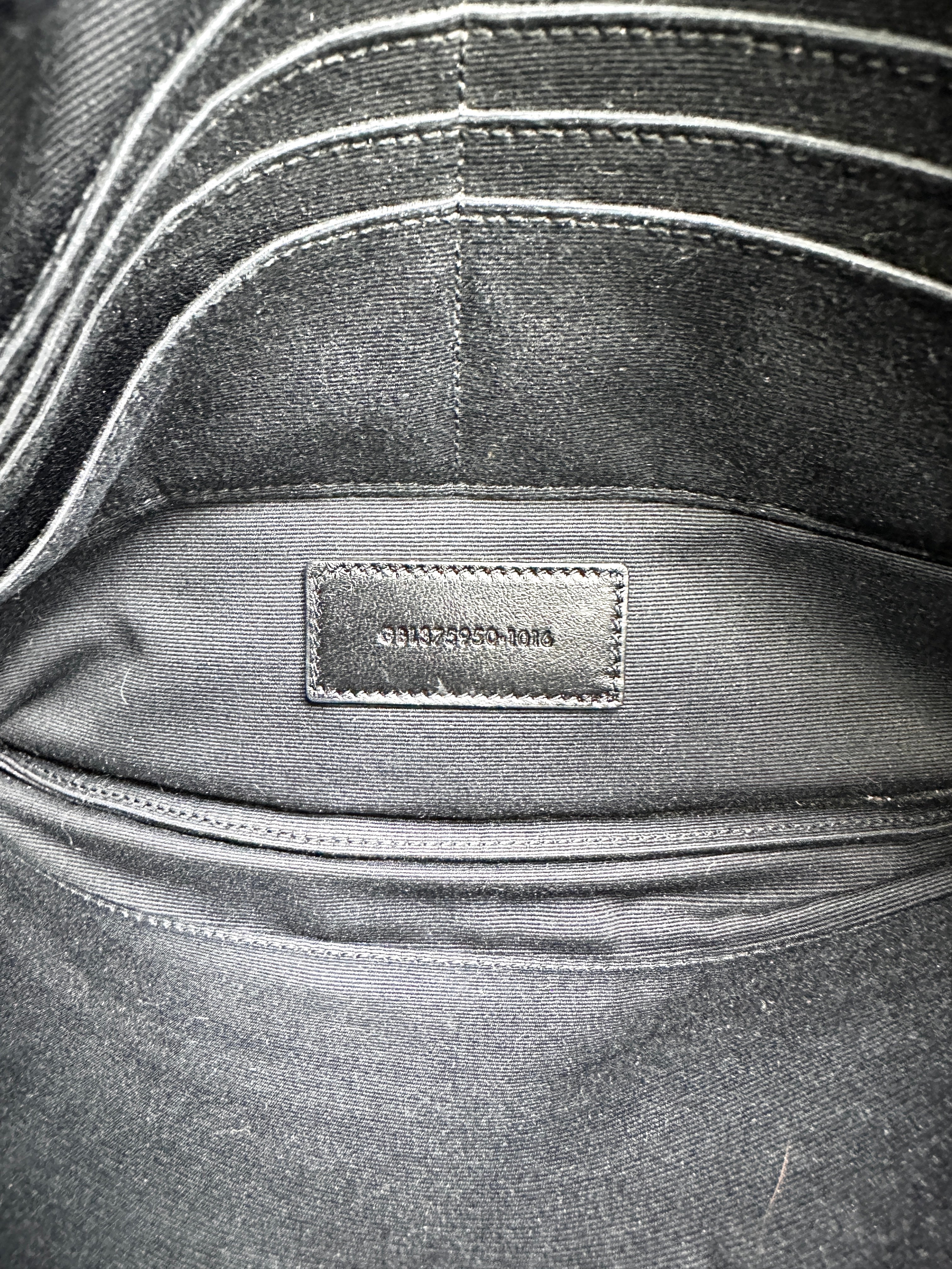 Saint Laurent Black Croc-Embossed Leather Zip Pouch Clutch Bag SL182