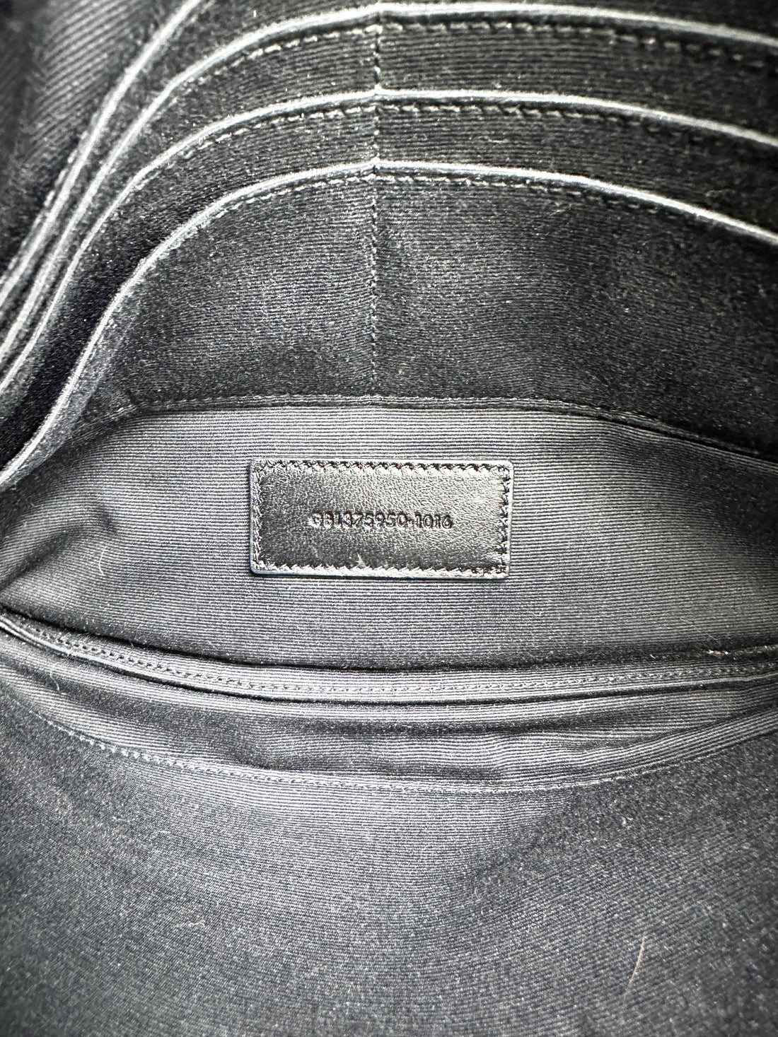 Saint Laurent Black Croc-Embossed Leather Zip Pouch Clutch Bag SL182