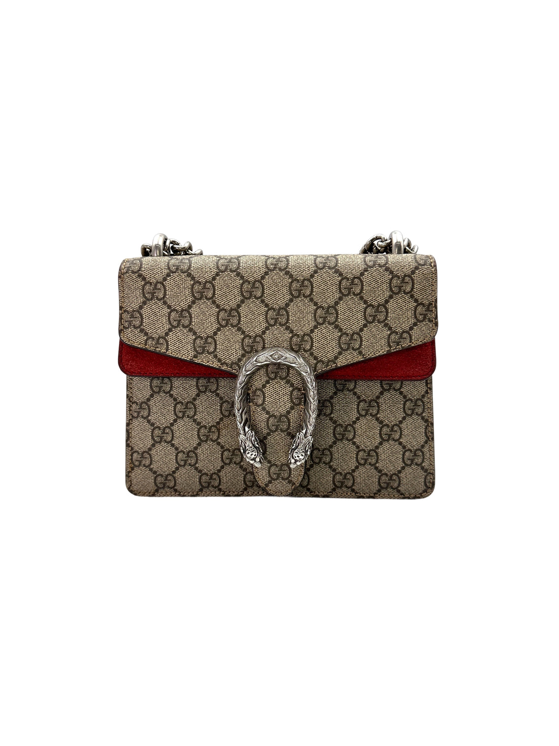 Gucci Dionysus GG Supreme Canvas Small Size Shoulder Bag With Red Trim GG805