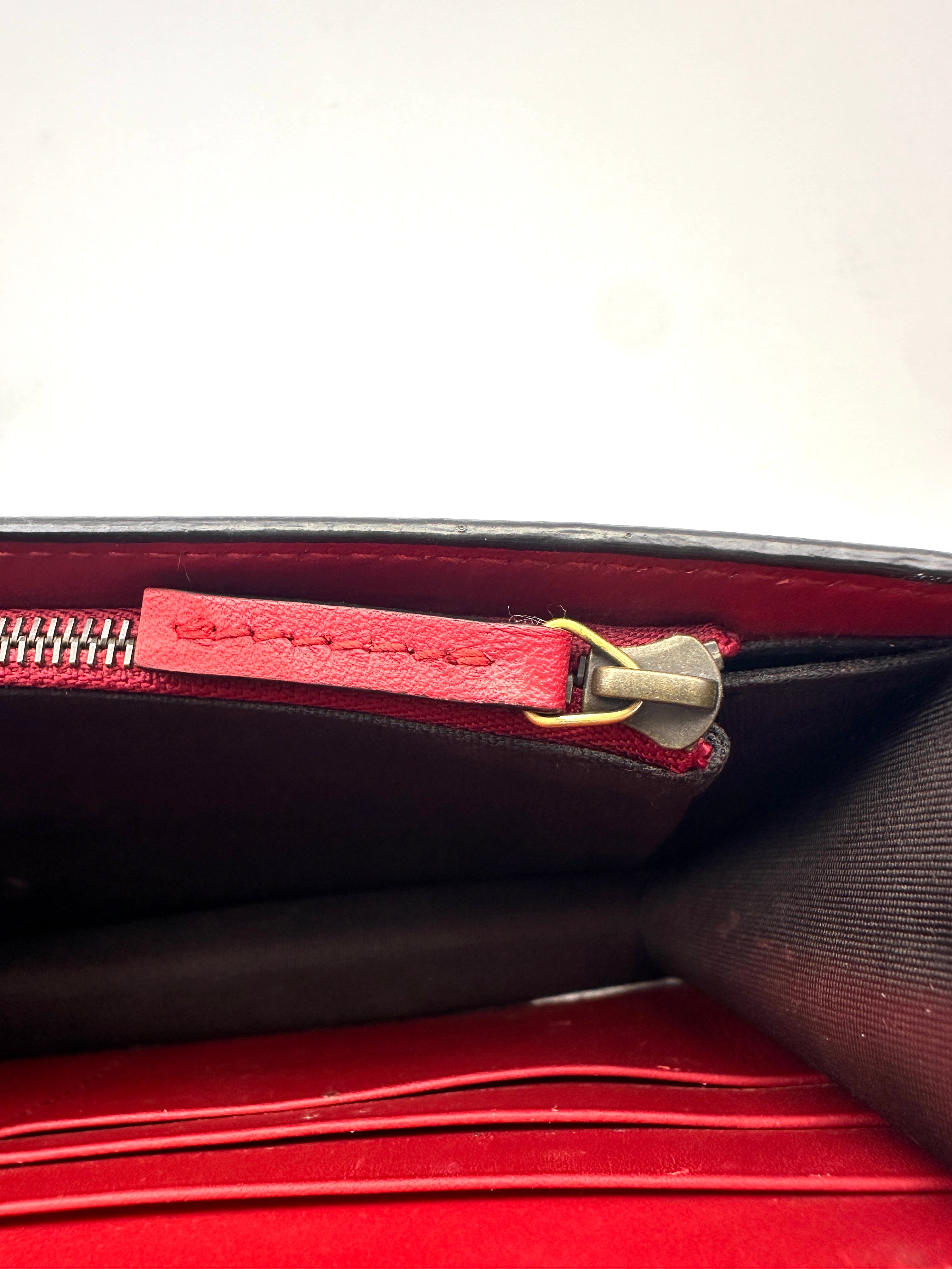 Gucci Queen Margaret Bee Multicolor Leather Wallet On Chain GG809