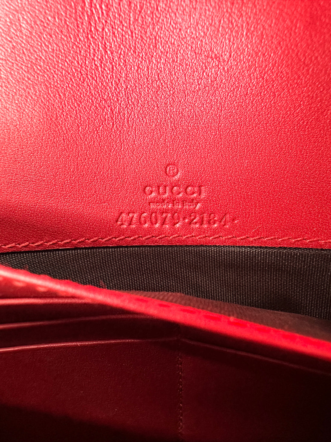 Gucci Queen Margaret Bee Multicolor Leather Wallet On Chain GG809