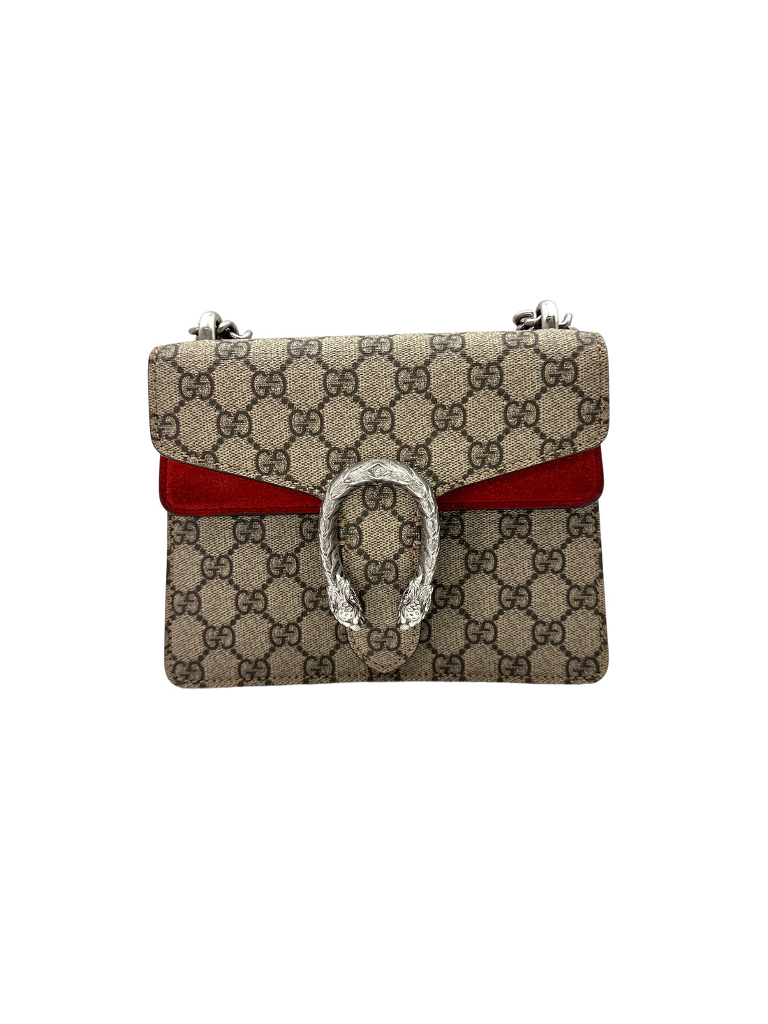Gucci Dionysus GG Supreme Canvas Small Size Shoulder Bag With Red Trim GG808