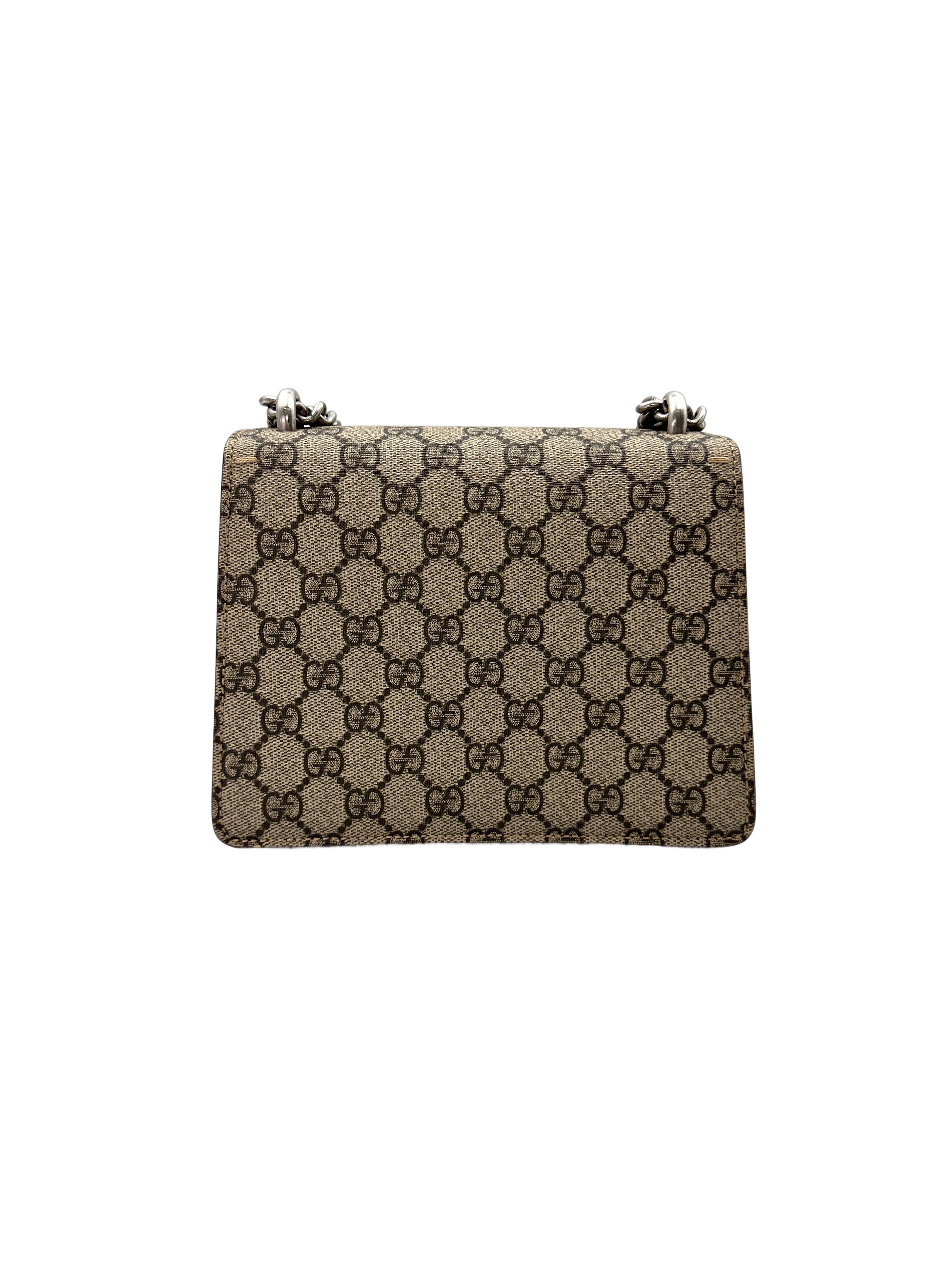 Gucci Dionysus GG Supreme Canvas Small Size Shoulder Bag With Red Trim GG808