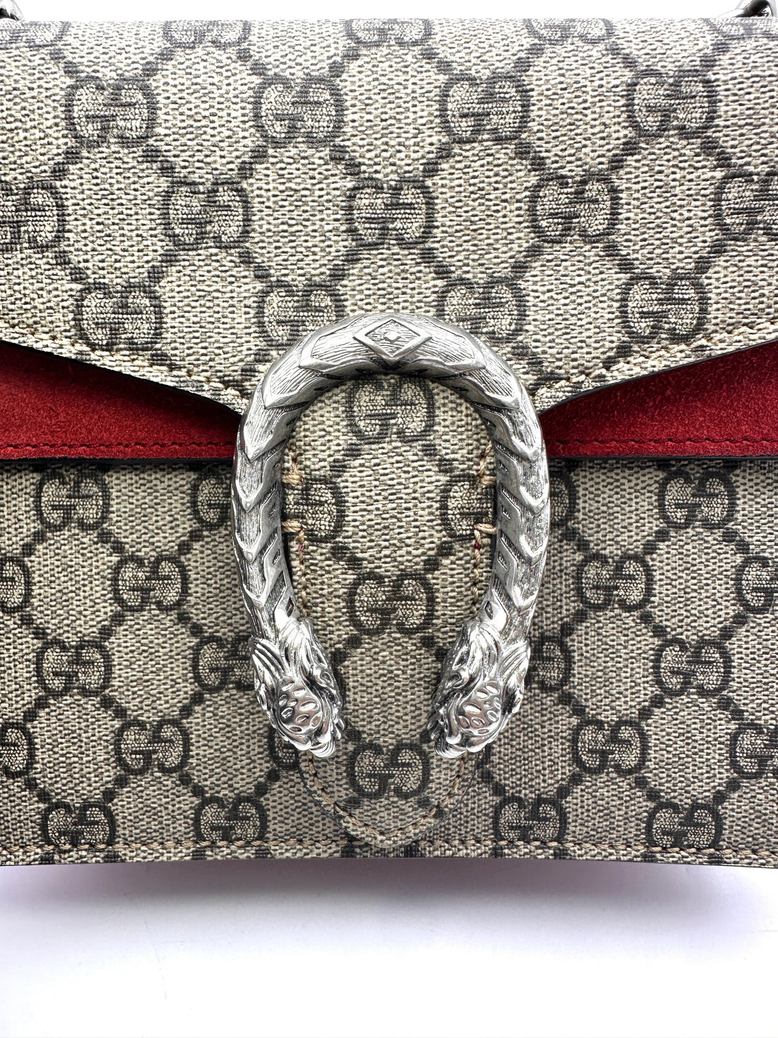 Gucci Dionysus GG Supreme Canvas Small Size Shoulder Bag With Red Trim GG808