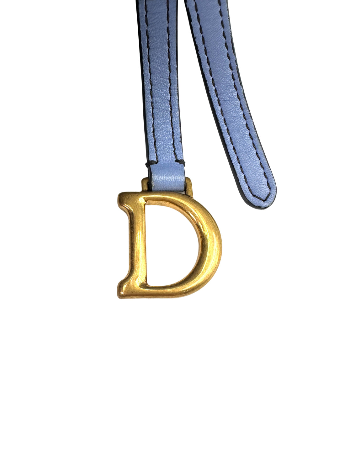 Christian Dior Blue Oblique Saddle Long Wallet With Chain DR610