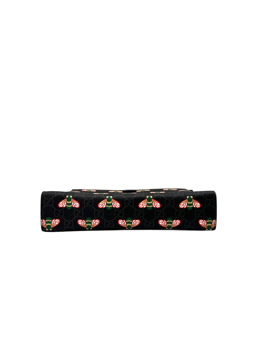 Gucci Bestiary Black GG Supreme Canvas Bee Print Pouch IRIS111