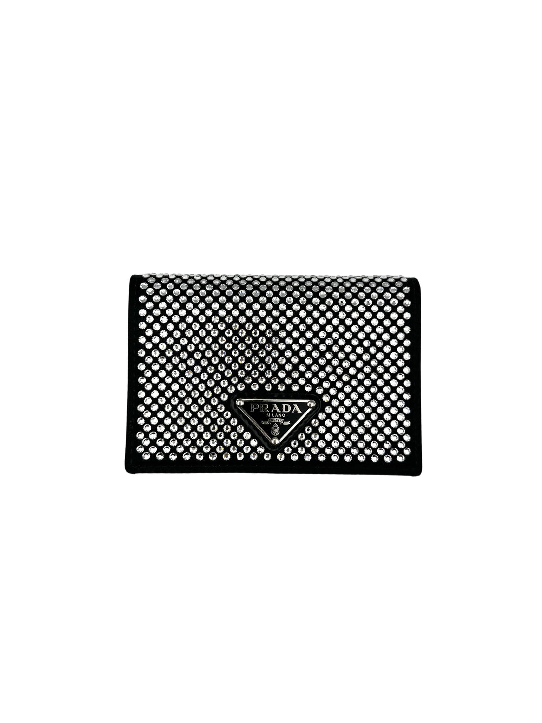 Prada Satin Crystal-Embellished Black Shoulder Bag PR220