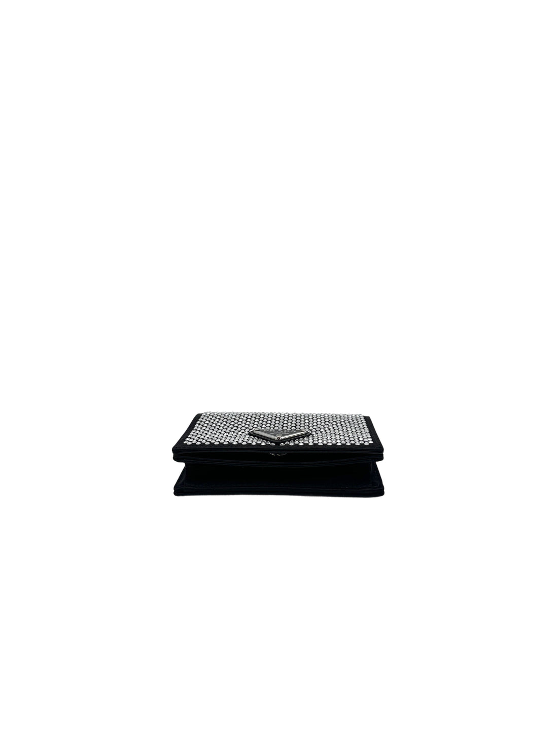 Prada Satin Crystal-Embellished Black Shoulder Bag PR220