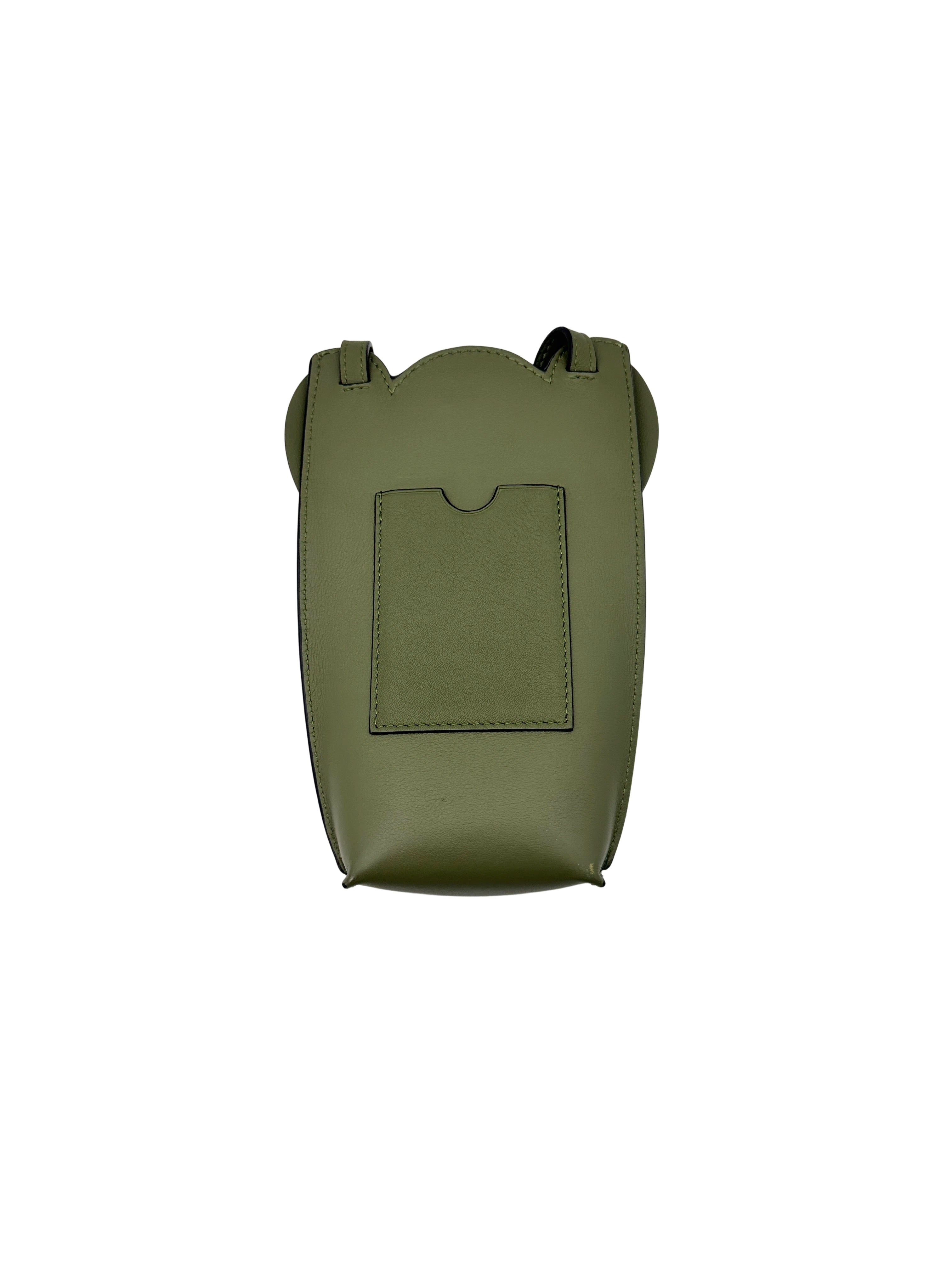 Loewe Green Leather Elephant Pocket IRIS110