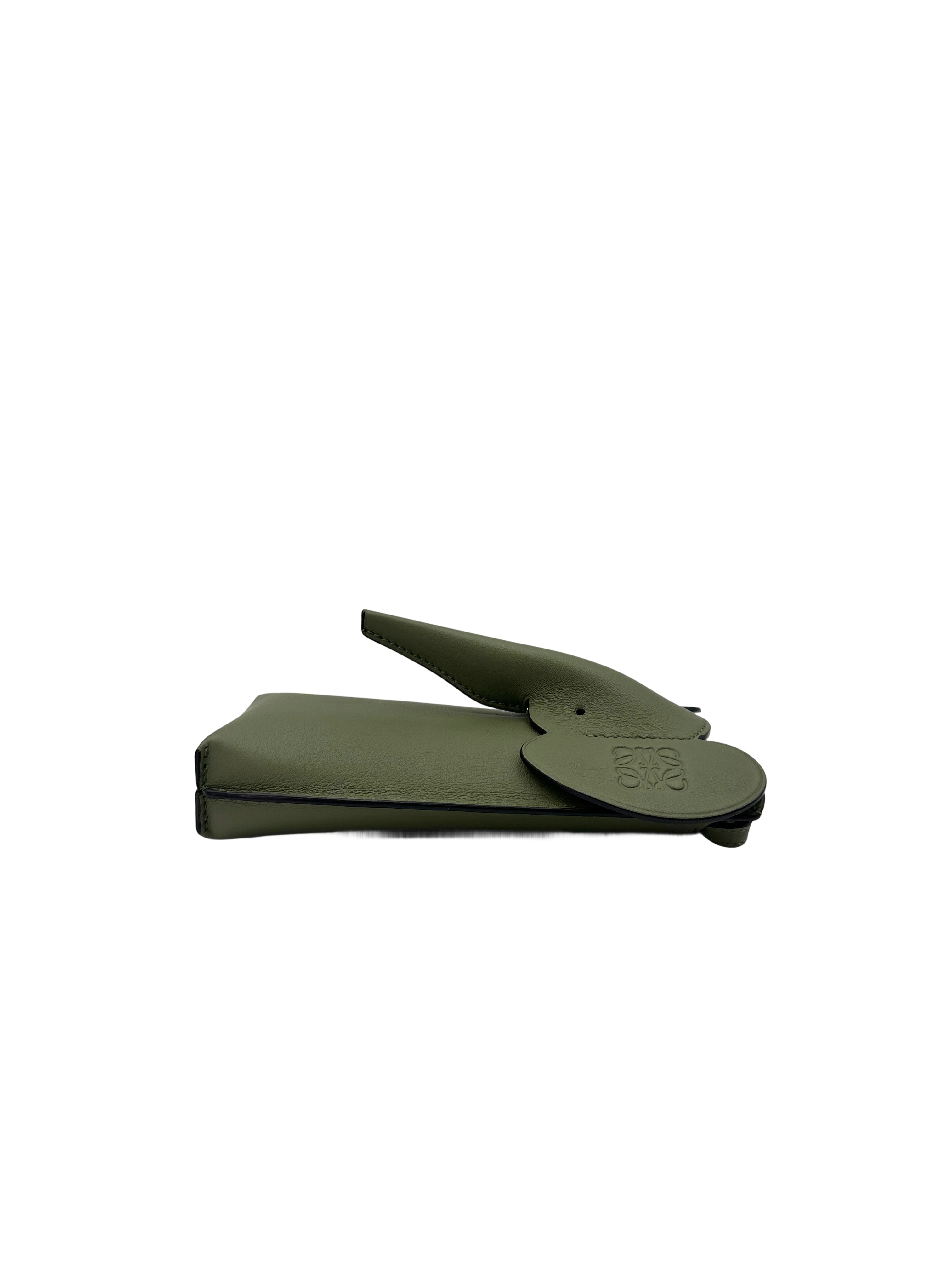 Loewe Green Leather Elephant Pocket IRIS110