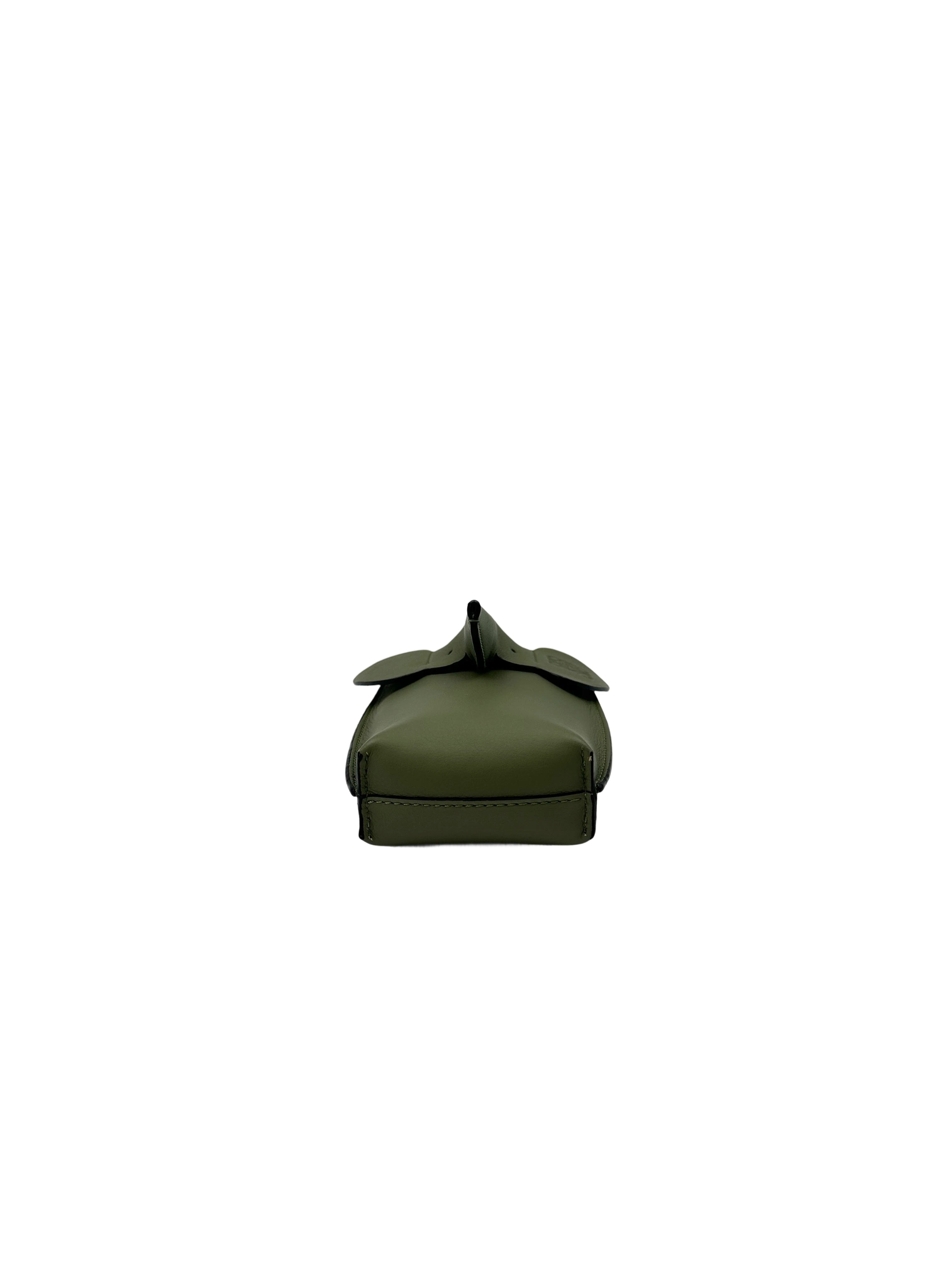 Loewe Green Leather Elephant Pocket IRIS110