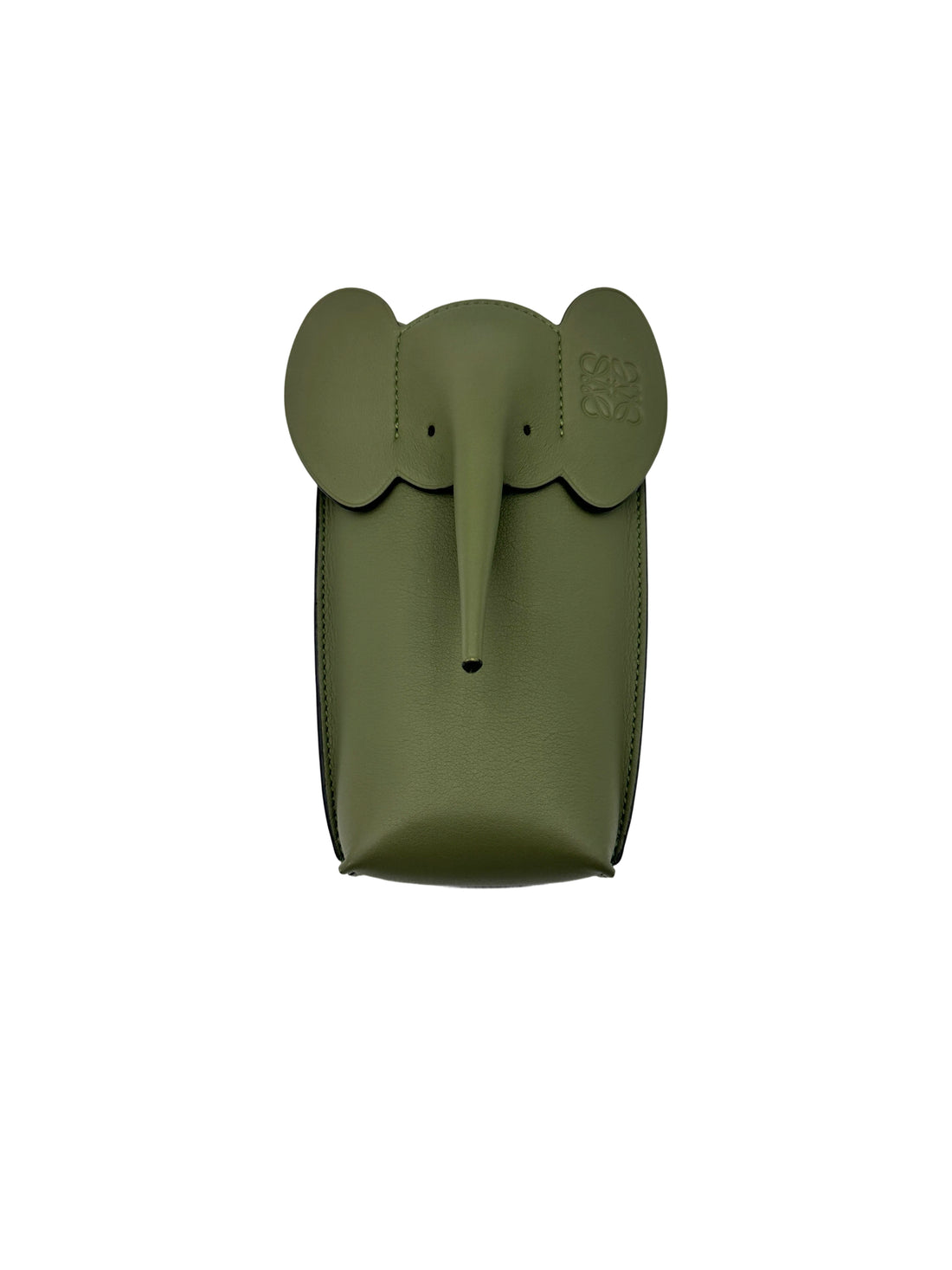 Loewe Green Leather Elephant Pocket IRIS110