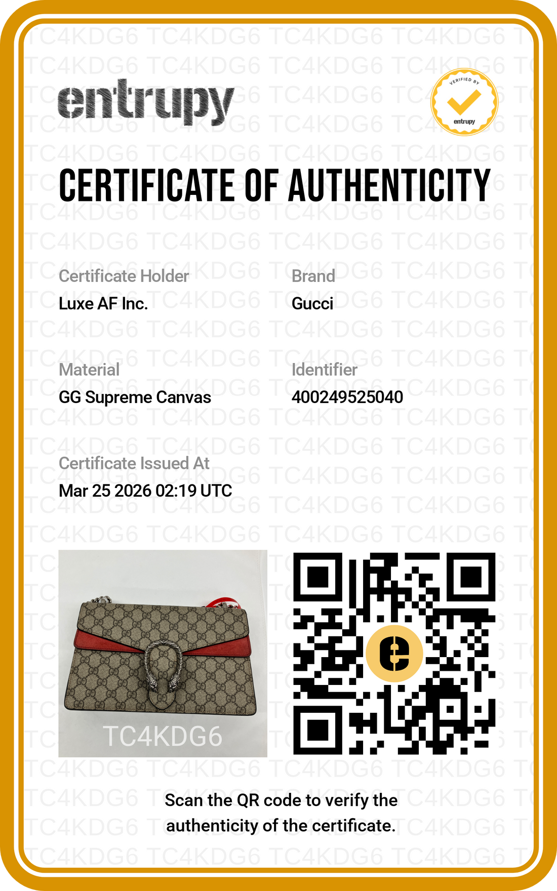 Gucci Dionysus GG Supreme Canvas Medium Size Shoulder Bag With Red Trim GG807