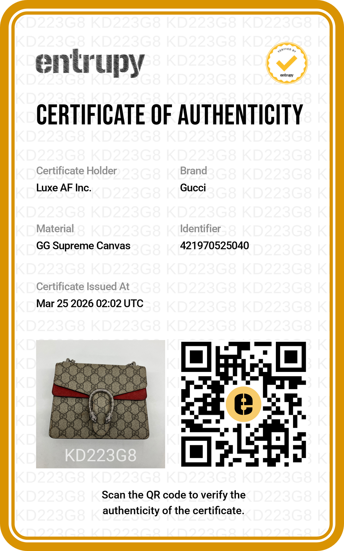 Gucci Dionysus GG Supreme Canvas Small Size Shoulder Bag With Red Trim GG805