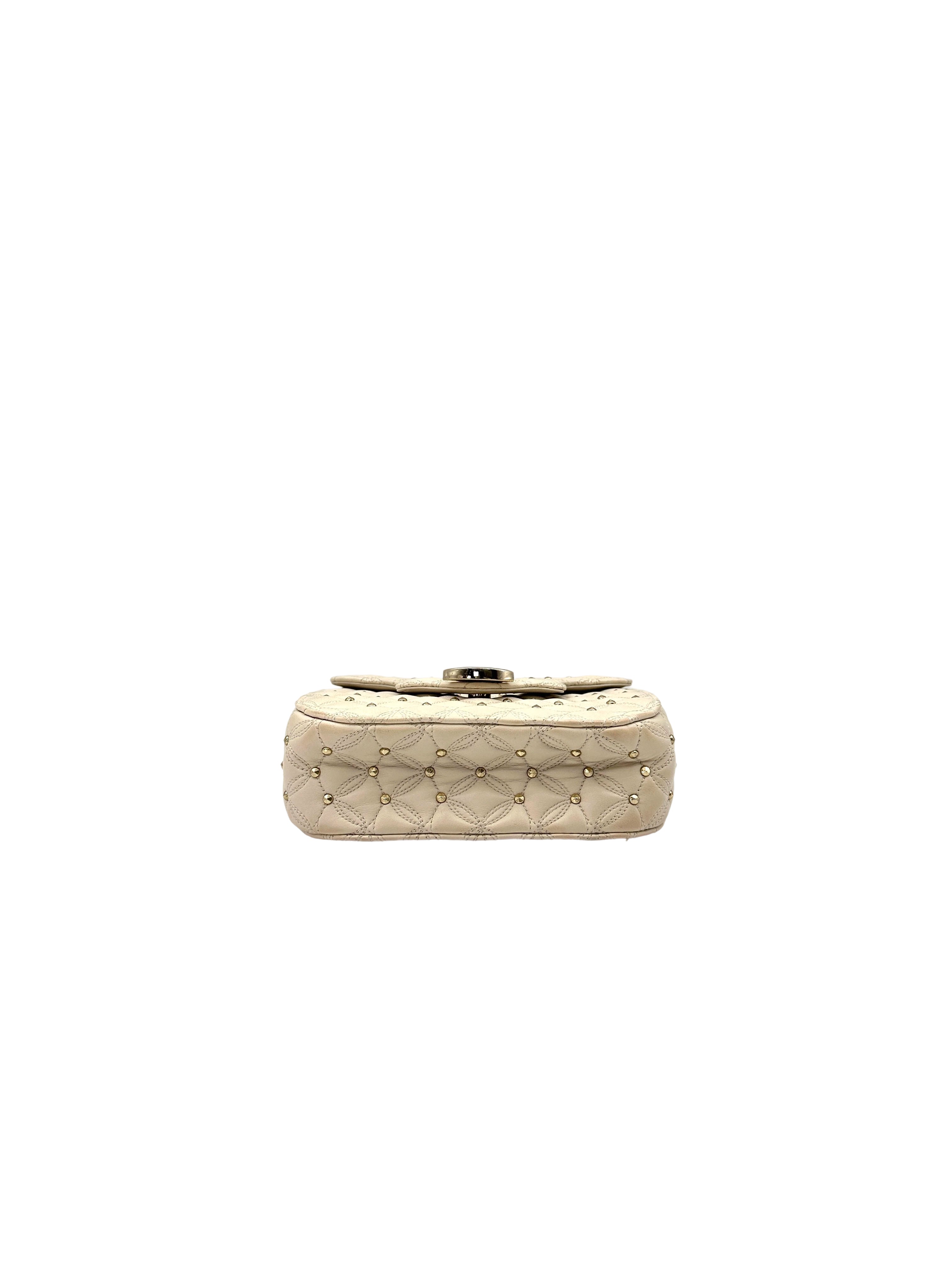 Bvlgari Divas'Dream White Quilted Leather Shoulder Bag BS36