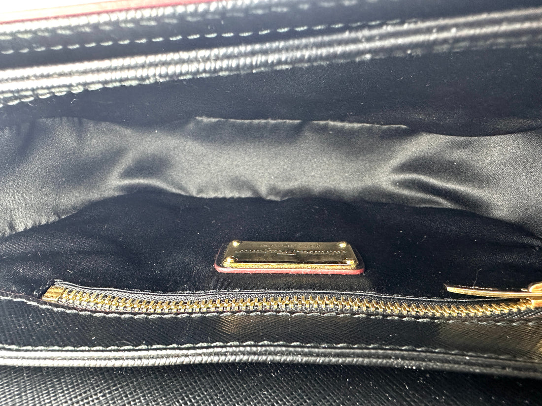 Salvatore Ferragamo Greta Flowers Saffiano Leather Shoulder Bag FG07