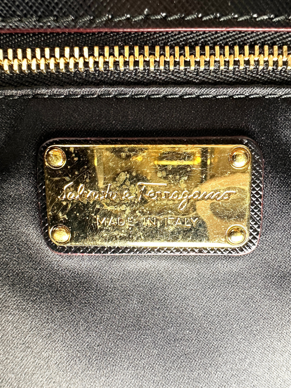 Salvatore Ferragamo Greta Flowers Saffiano Leather Shoulder Bag FG07