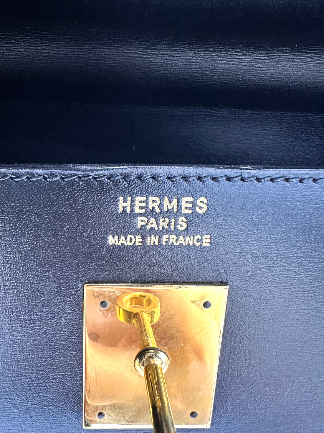 Hermes Kelly35 Black Leather Handle Bag With Gold Hardware HR86