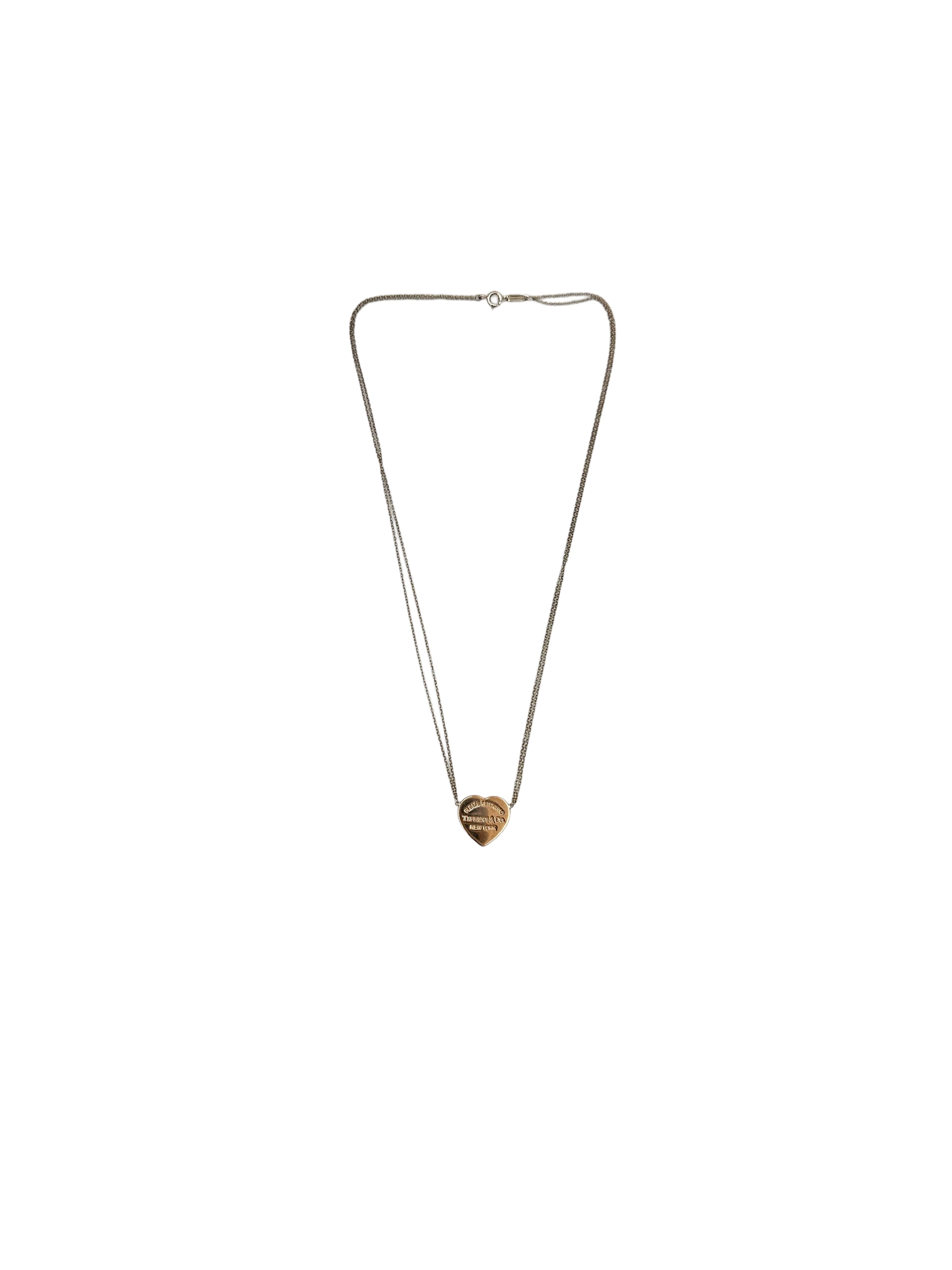 Tiffany&Co. Return To Tiffany Heart Tag Double Chain Necklace IRIS114