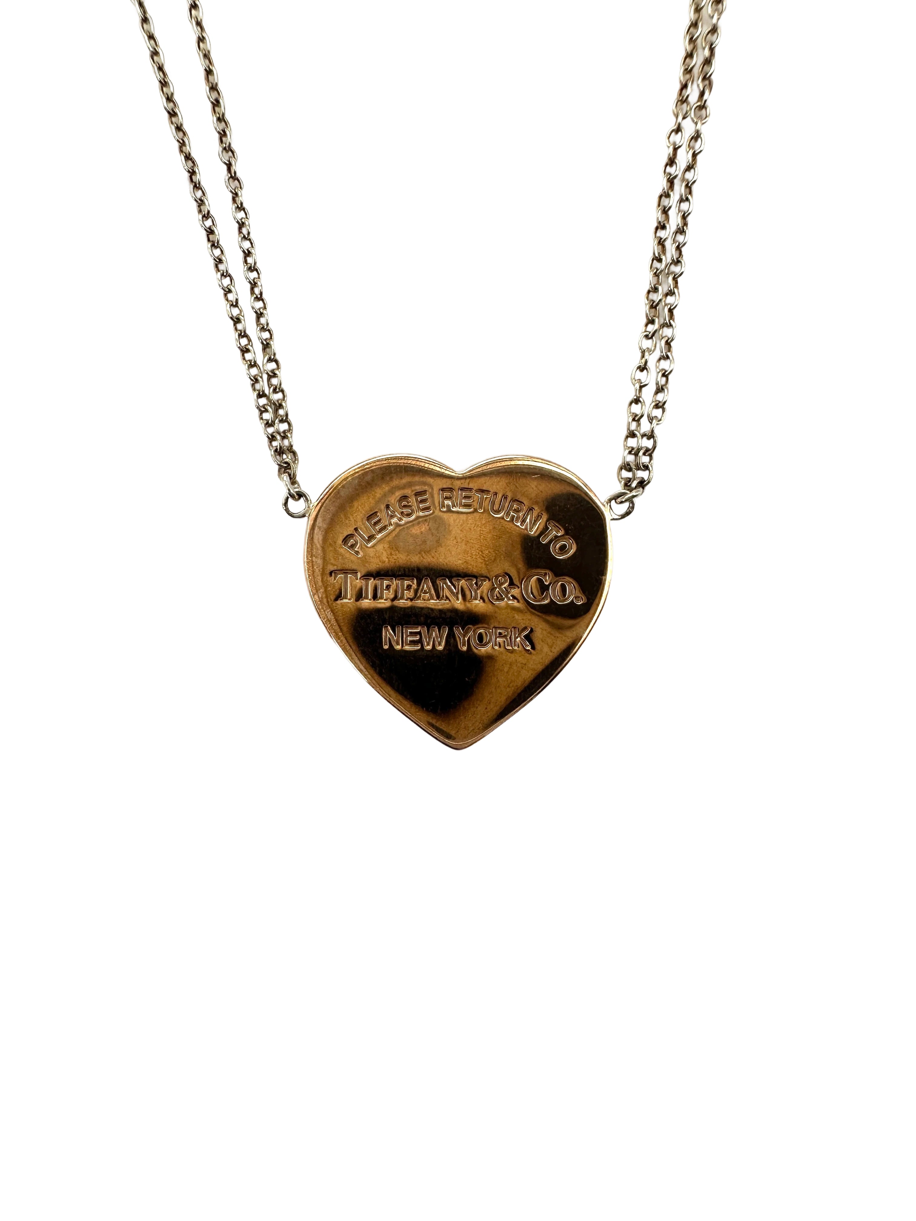 Tiffany&Co. Return To Tiffany Heart Tag Double Chain Necklace IRIS114