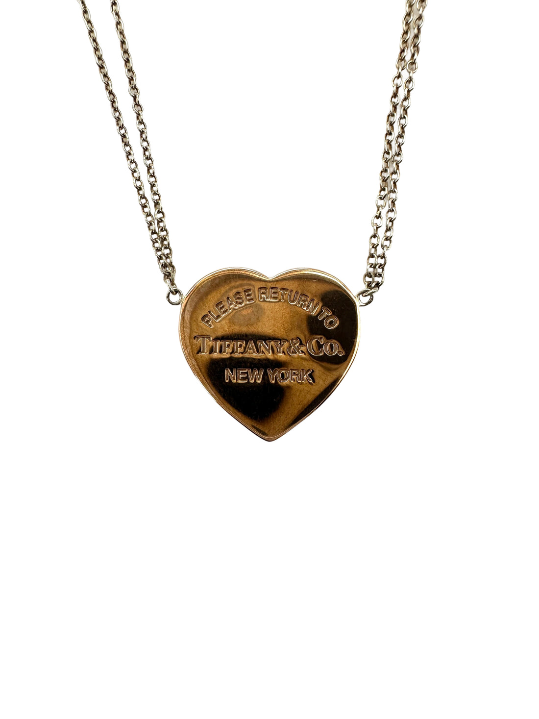 Tiffany&Co. Return To Tiffany Heart Tag Double Chain Necklace IRIS114
