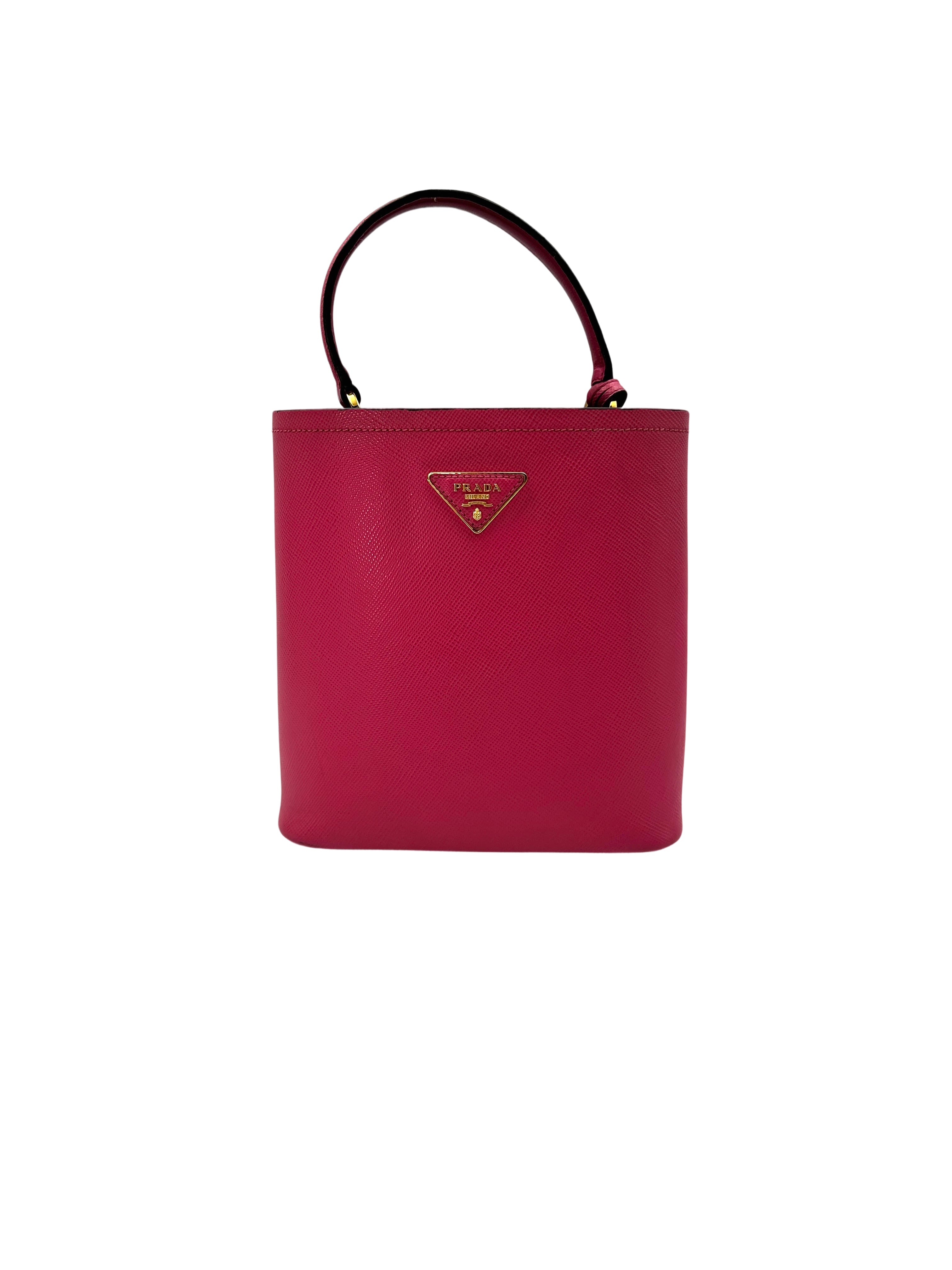 Prada Panier Pink Saffiano Leather Bucket Bag PR223