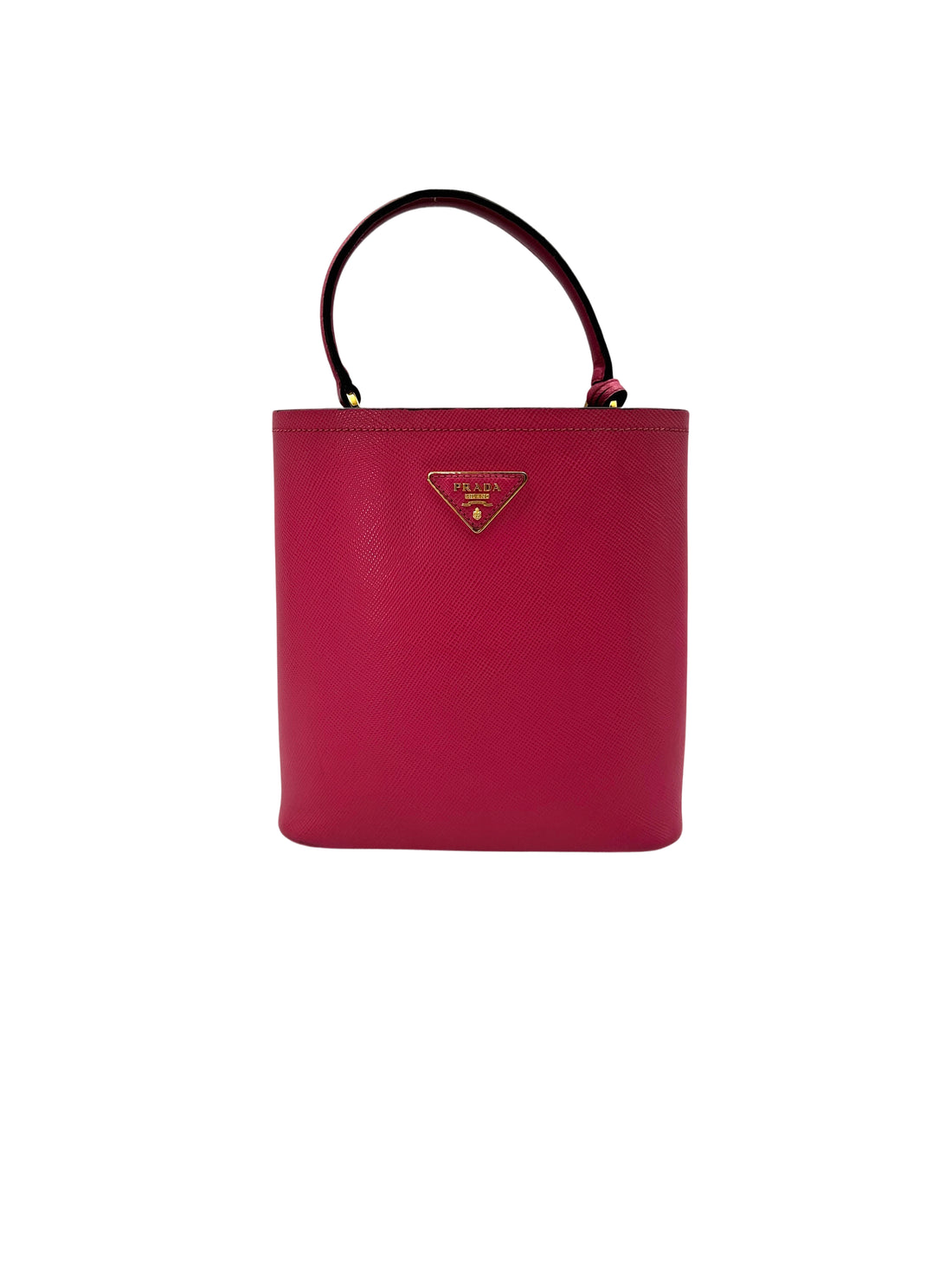 Prada Panier Pink Saffiano Leather Bucket Bag PR223