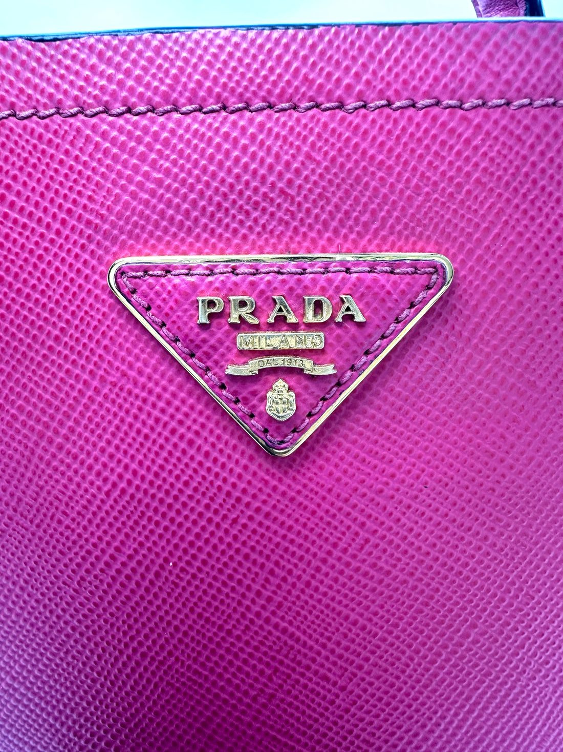 Prada Panier Pink Saffiano Leather Bucket Bag PR223