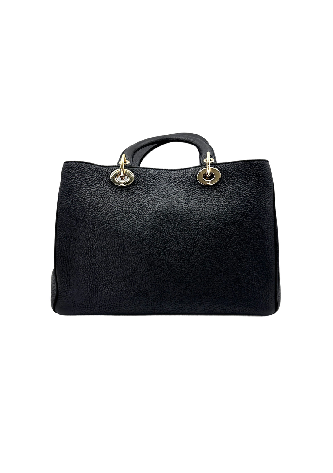 Christian Dior Diorissimo Black Leather Handle Bag With Pouch DR623