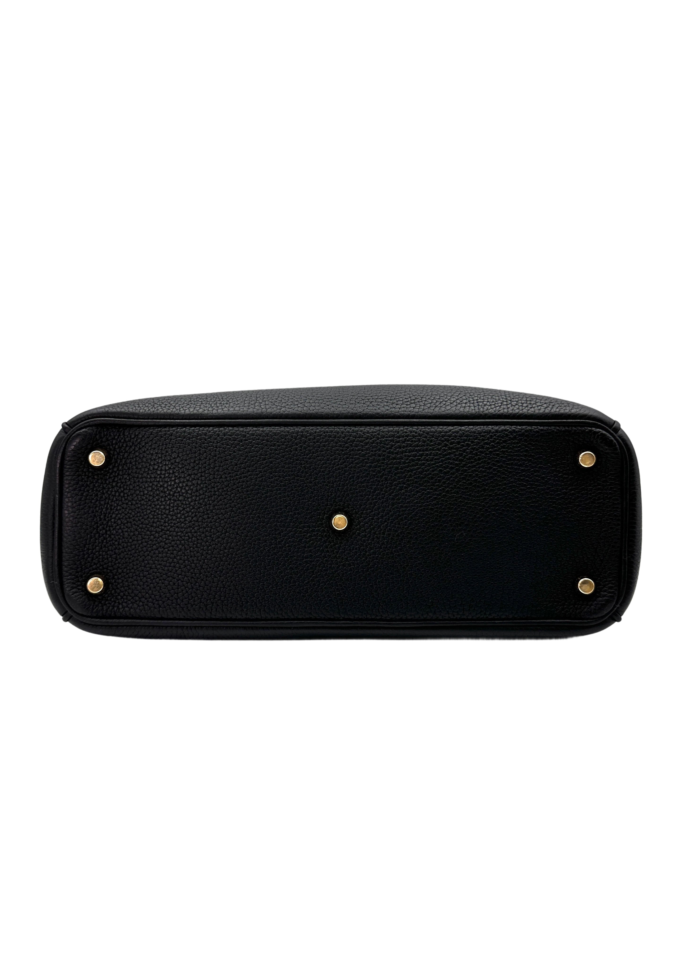 Christian Dior Diorissimo Black Leather Handle Bag With Pouch DR623