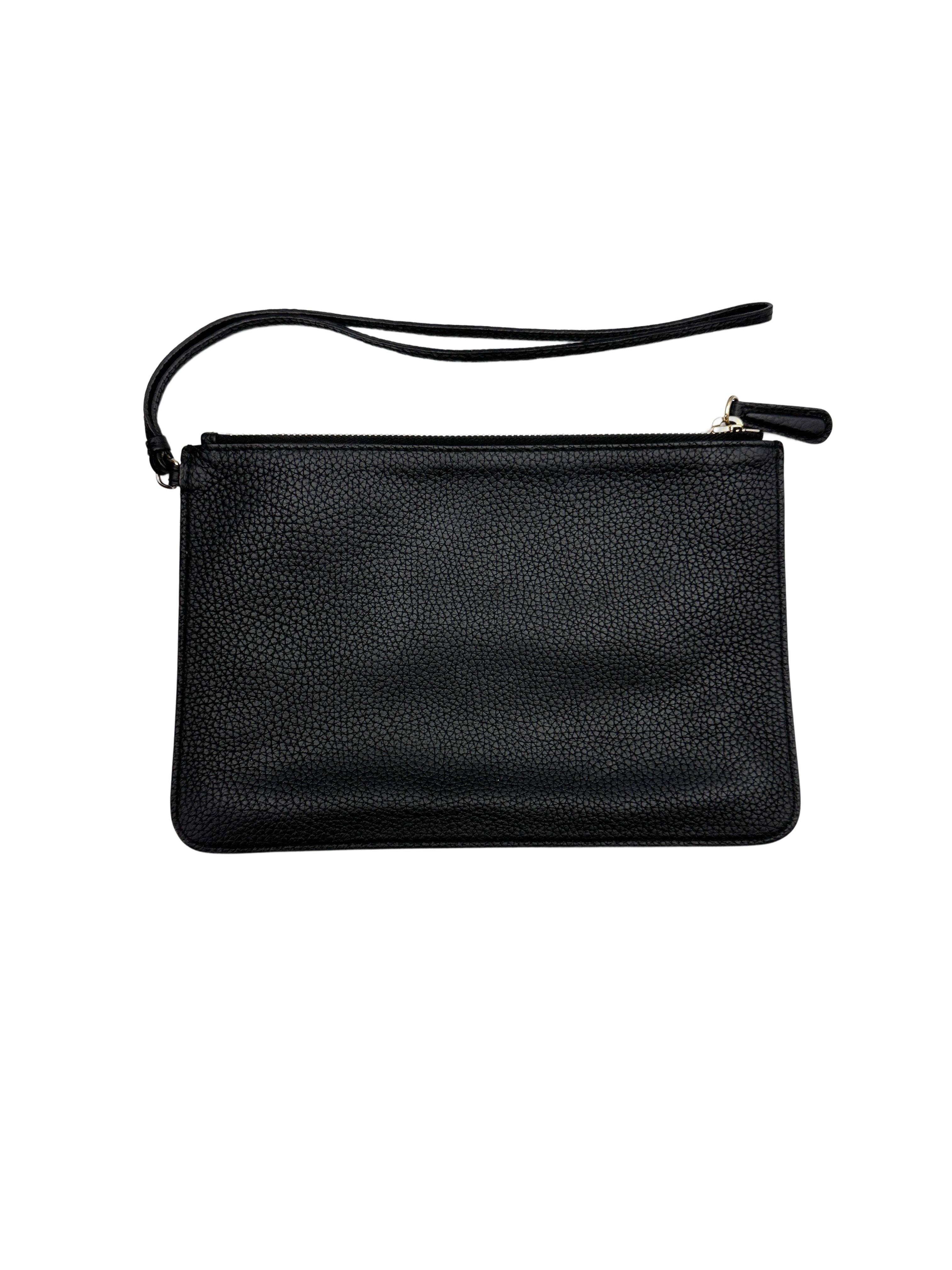 Christian Dior Diorissimo Black Leather Handle Bag With Pouch DR623