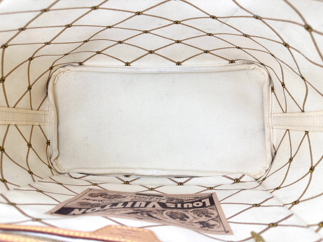 Louis Vuitton Neverfull Damier Azur Trompe L'oeil Tote Handle Bag With Pouch LV2306