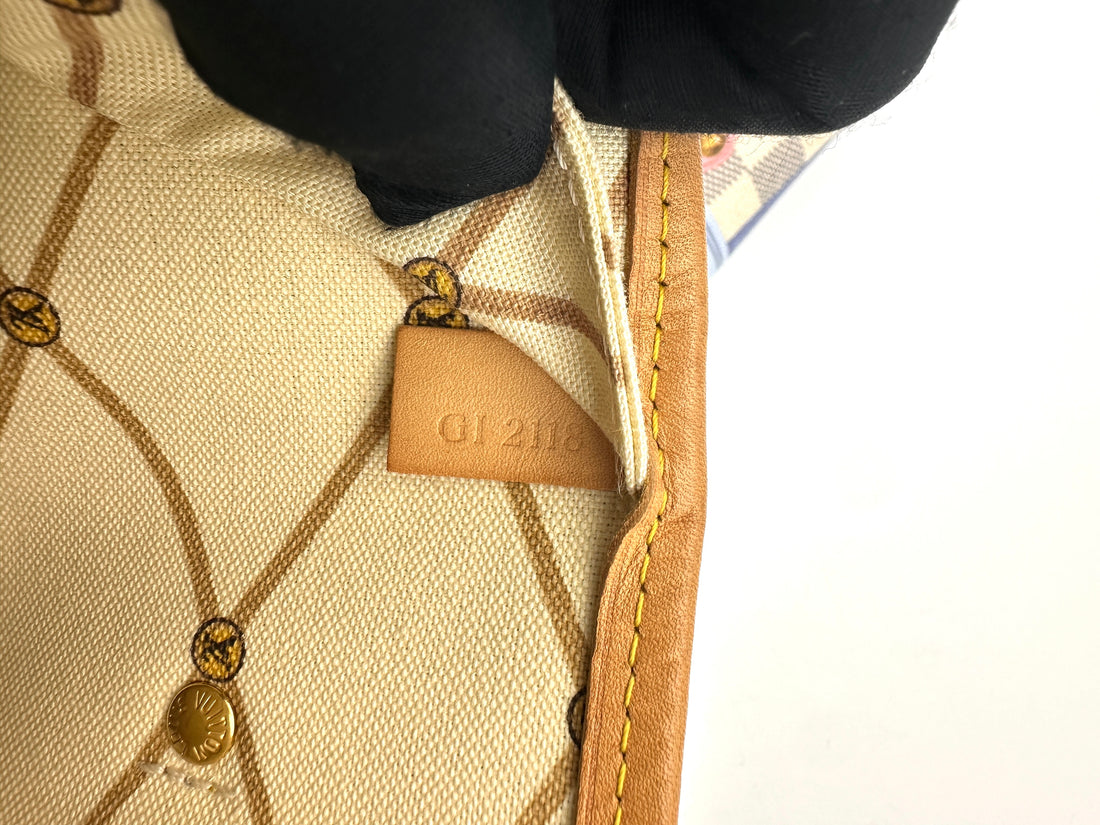 Louis Vuitton Neverfull Damier Azur Trompe L'oeil Tote Handle Bag With Pouch LV2306