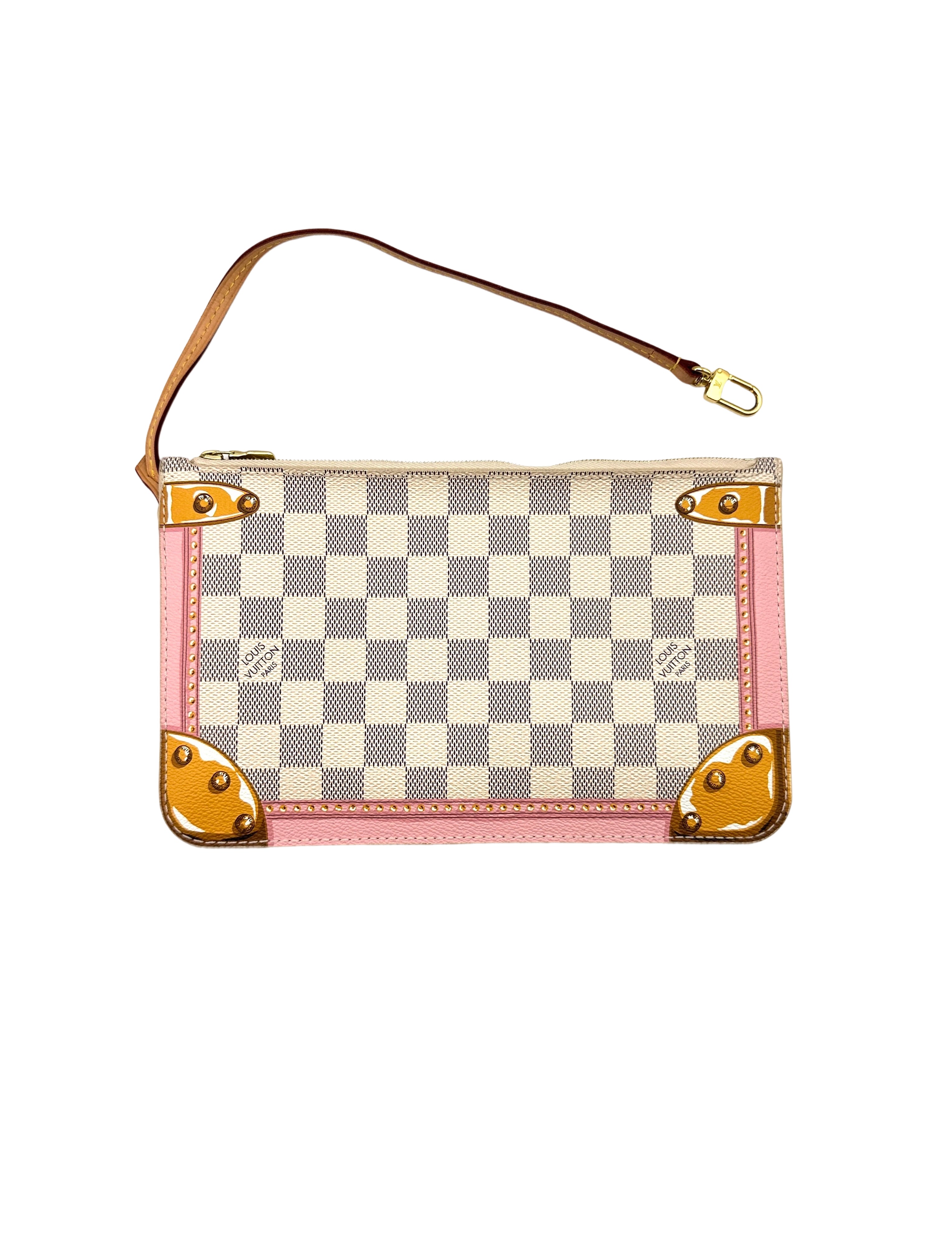 Louis Vuitton Neverfull Damier Azur Trompe L'oeil Tote Handle Bag With Pouch LV2306