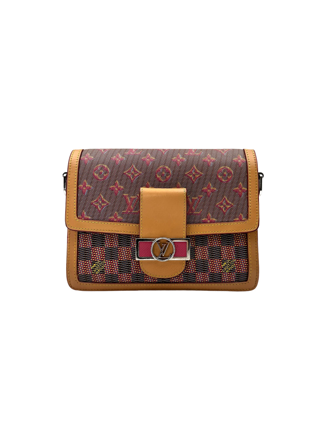 Louis Vuitton Dauphine MM LV Pop Monogram Damier Canvas Shoulder Bag IRIS95
