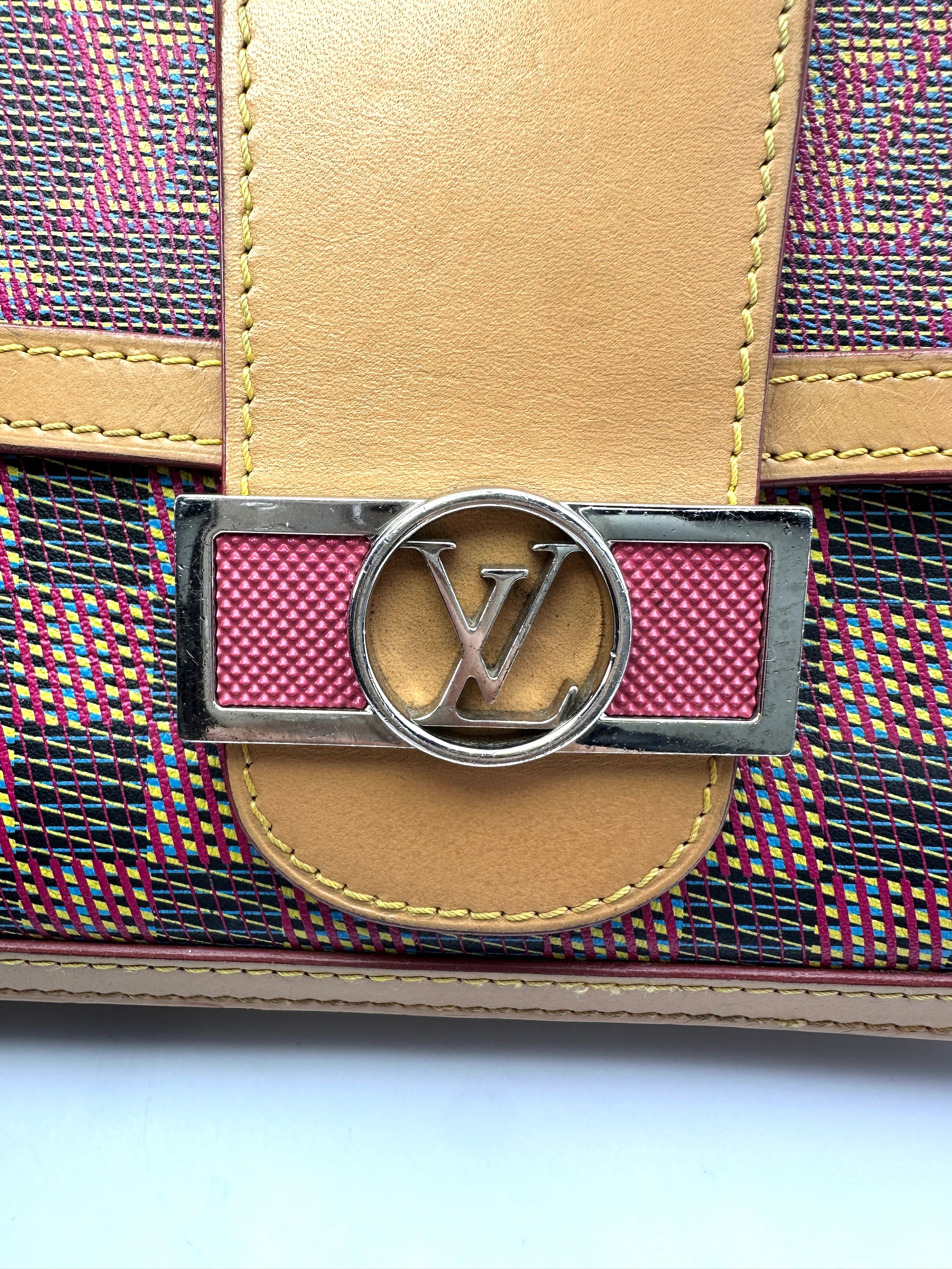 Louis Vuitton Dauphine MM LV Pop Monogram Damier Canvas Shoulder Bag IRIS95