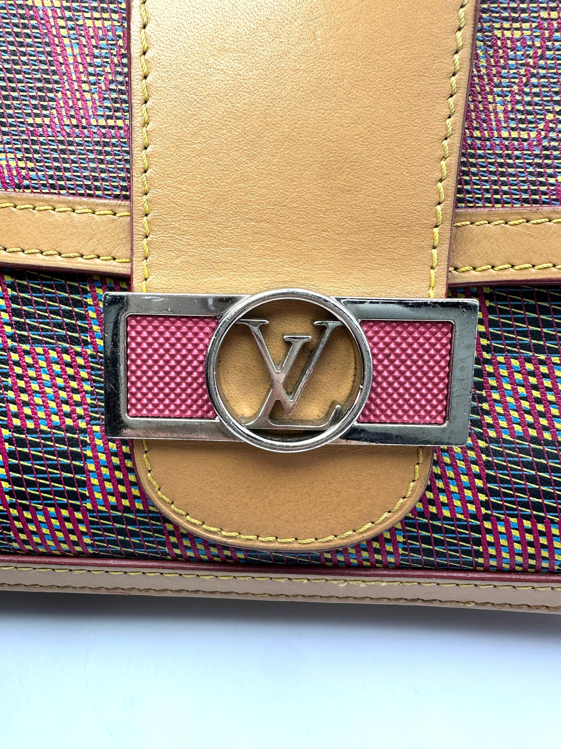 Louis Vuitton Dauphine MM LV Pop Monogram Damier Canvas Shoulder Bag IRIS95