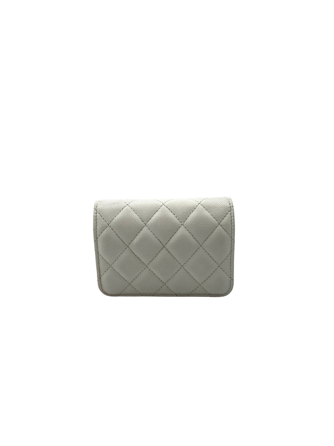 Chanel 22A White Quilted Leather Mini Wallet On Chain With Gold Hardware(LN***A1) CC1637